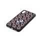 Personalised Diagonal Bold Initials Navy Blue Pebble Leather iPhone Xs Case Side Image