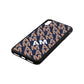 Personalised Diagonal Bold Initials Navy Blue Pebble Leather iPhone Xs Max Case Side Image