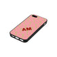 Personalised Diagonal Bold Initials Nude Pebble Leather iPhone 5 Case Side Angle