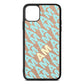 Personalised Diagonal Bold Initials Rose Gold Pebble Leather iPhone 11 Pro Max Case