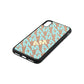 Personalised Diagonal Bold Initials Rose Gold Pebble Leather iPhone Xs Case Side Angle