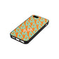 Personalised Diagonal Bold Initials Saffron Saffiano Leather iPhone 5 Case Side Angle