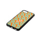 Personalised Diagonal Bold Initials Saffron Saffiano Leather iPhone 8 Case Side Angle