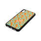Personalised Diagonal Bold Initials Saffron Saffiano Leather iPhone Xs Max Case Side Angle