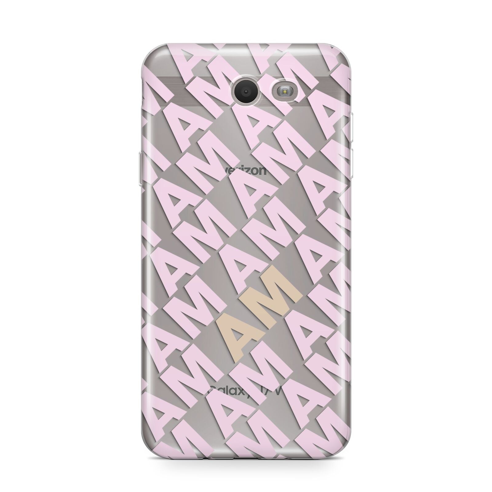 Personalised Diagonal Bold Initials Samsung Galaxy J7 2017 Case