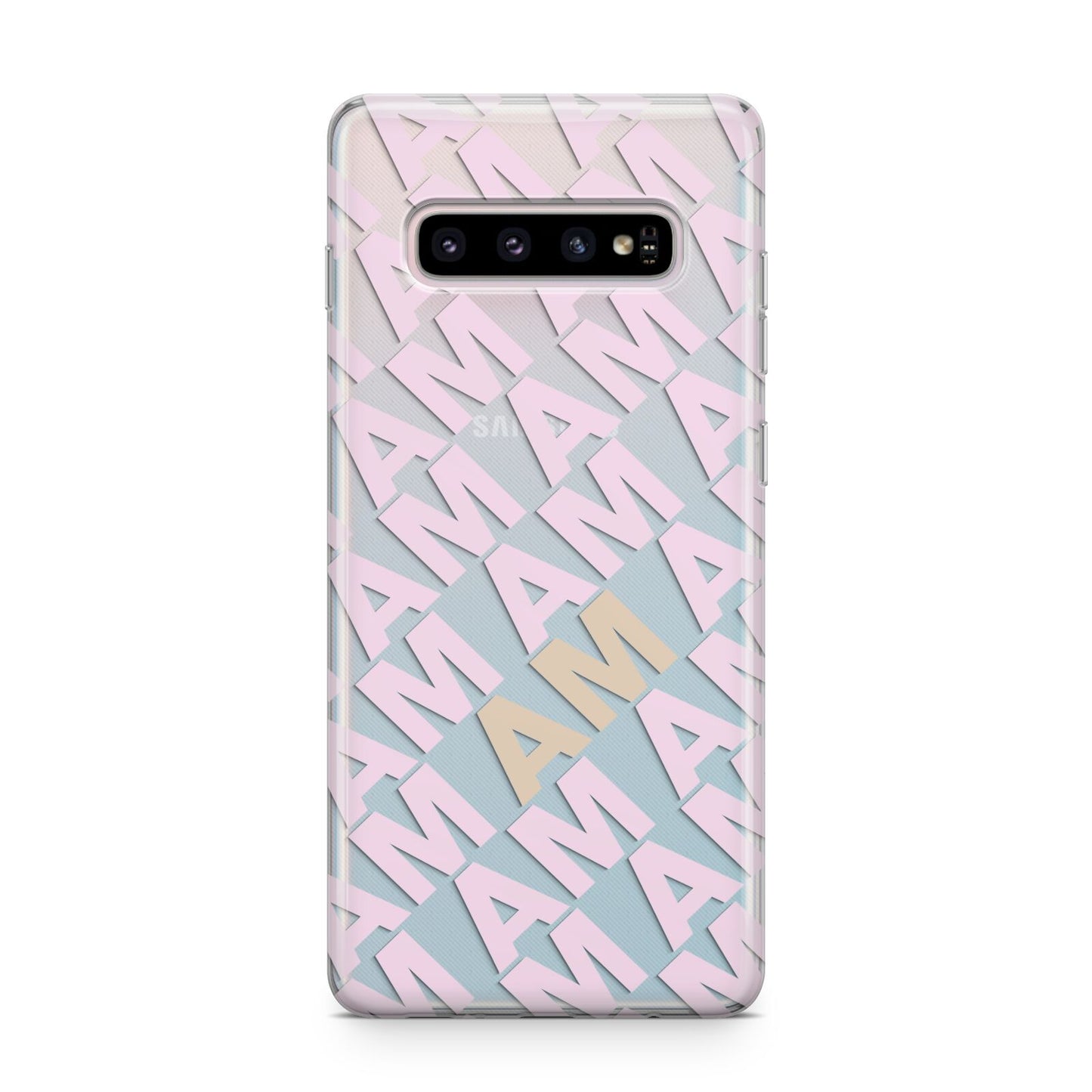 Personalised Diagonal Bold Initials Samsung Galaxy S10 Plus Case
