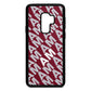 Personalised Diagonal Bold Initials Wine Red Saffiano Leather Samsung S9 Plus Case