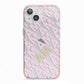 Personalised Diagonal Bold Initials iPhone 13 TPU Impact Case with Pink Edges