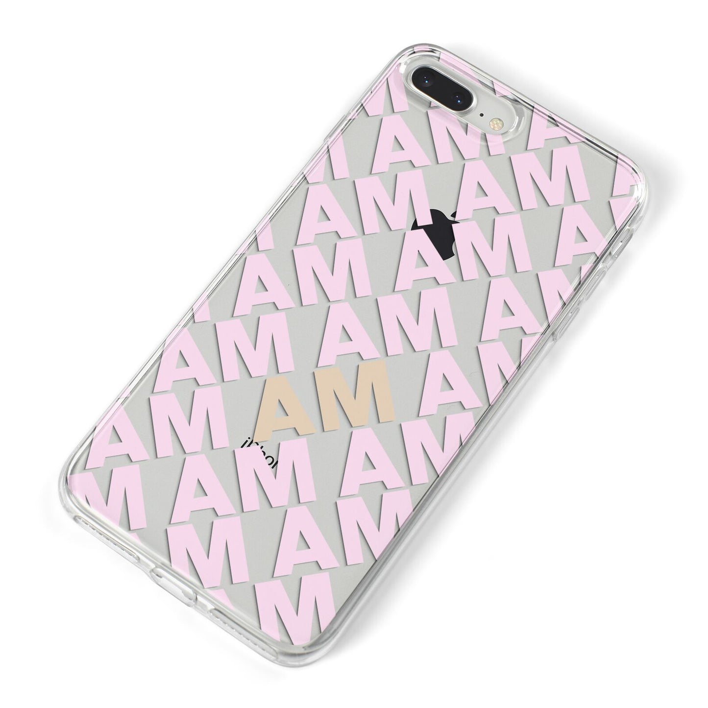 Personalised Diagonal Bold Initials iPhone 8 Plus Bumper Case on Silver iPhone Alternative Image