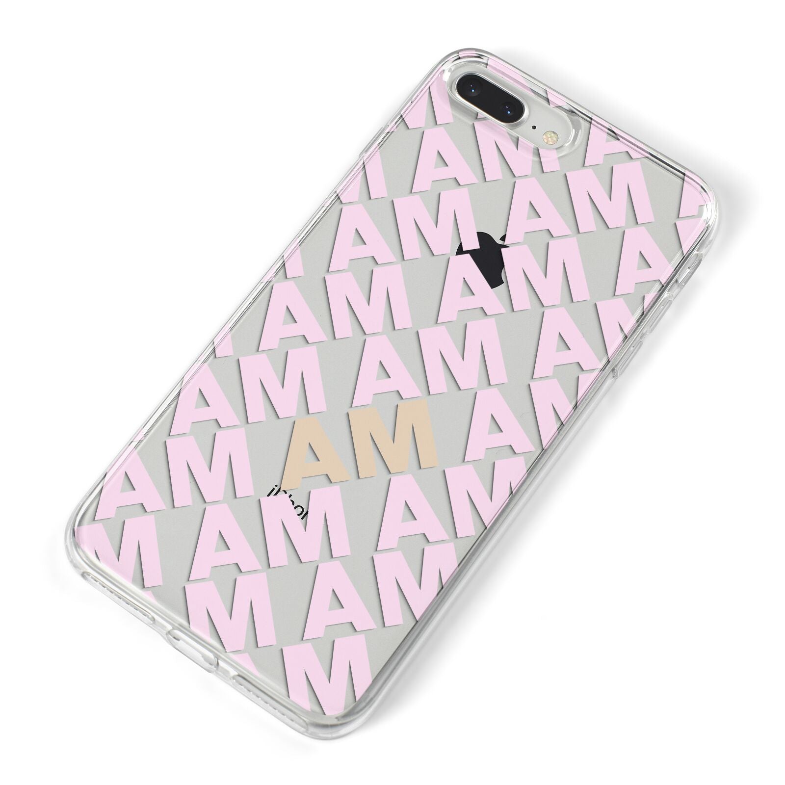 Personalised Diagonal Bold Initials iPhone 8 Plus Bumper Case on Silver iPhone Alternative Image