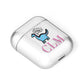 Personalised Dino Initials Clear AirPods Case Laid Flat