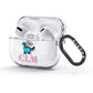 Personalised Dino Initials Clear AirPods Glitter Case 3rd Gen Side Image