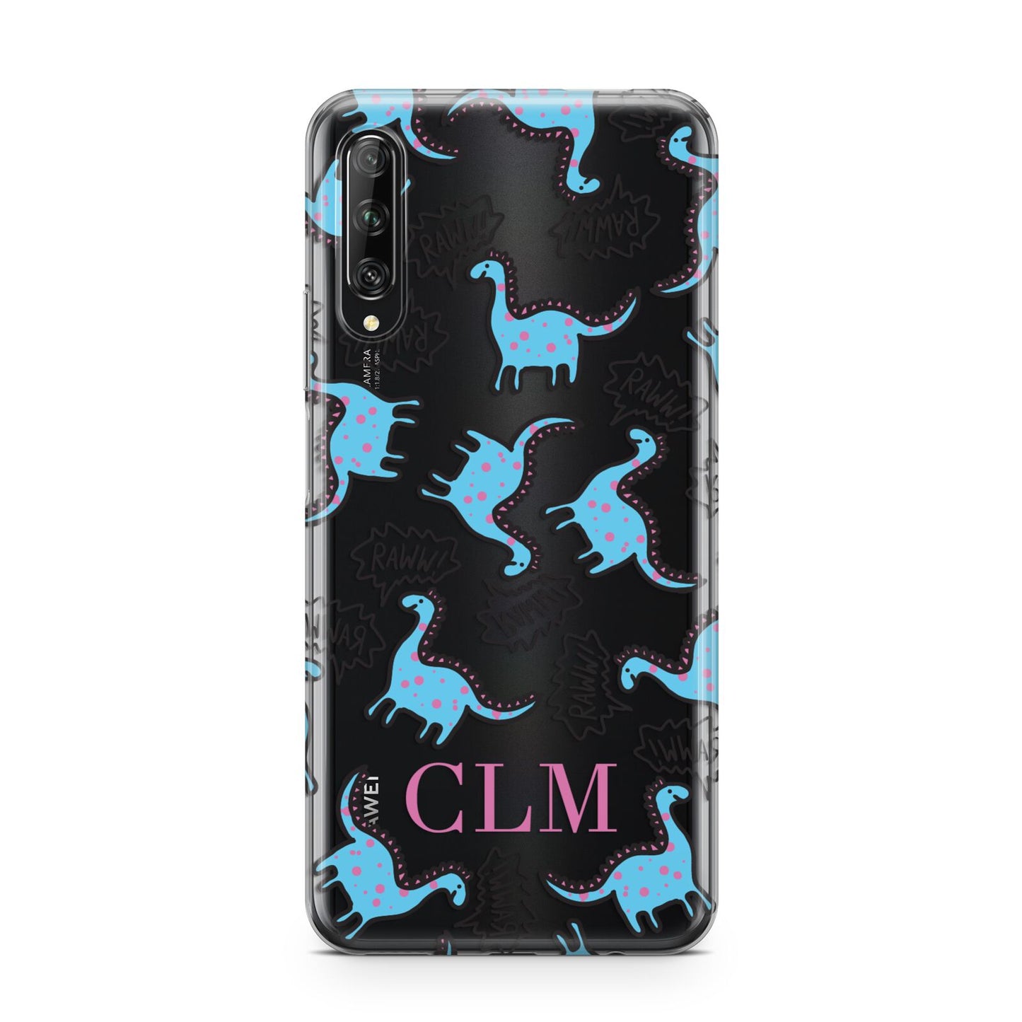 Personalised Dino Initials Clear Huawei P Smart Pro 2019