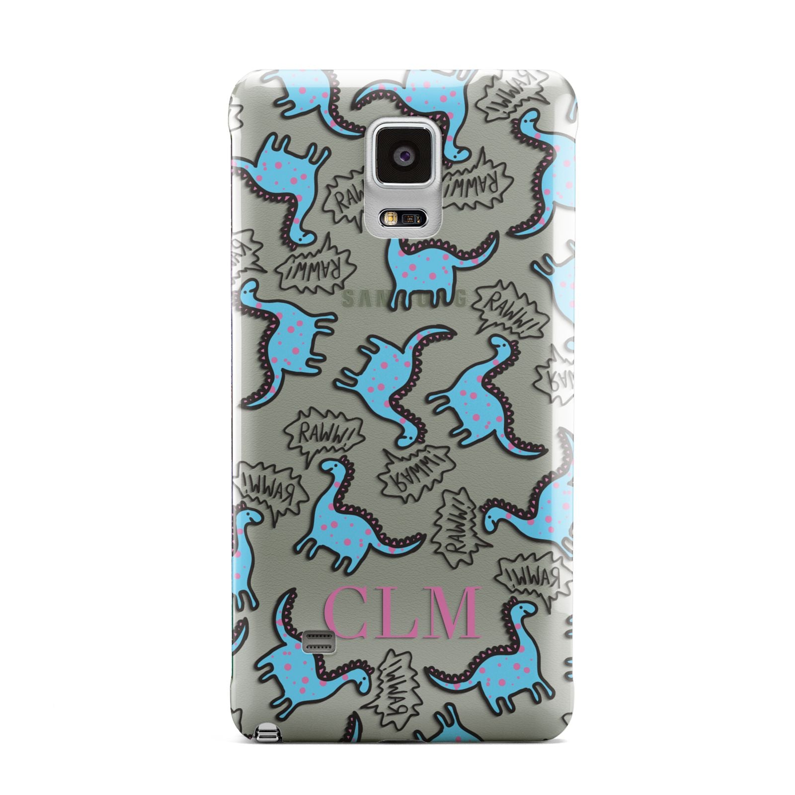 Personalised Dino Initials Clear Samsung Galaxy Note 4 Case