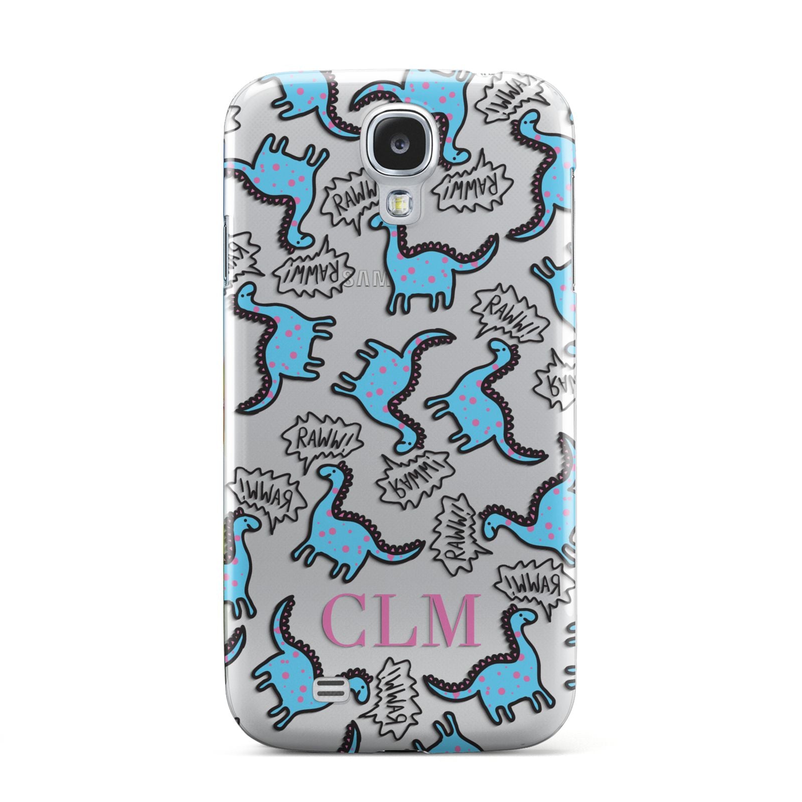 Personalised Dino Initials Clear Samsung Galaxy S4 Case