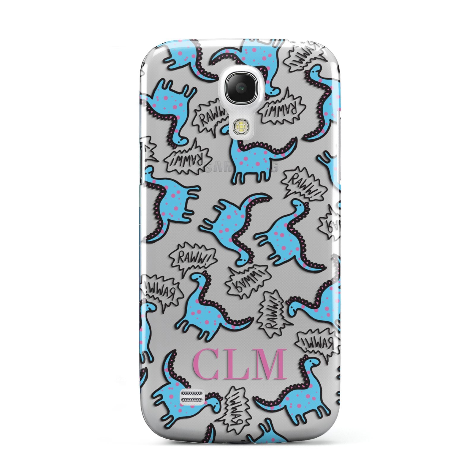 Personalised Dino Initials Clear Samsung Galaxy S4 Mini Case