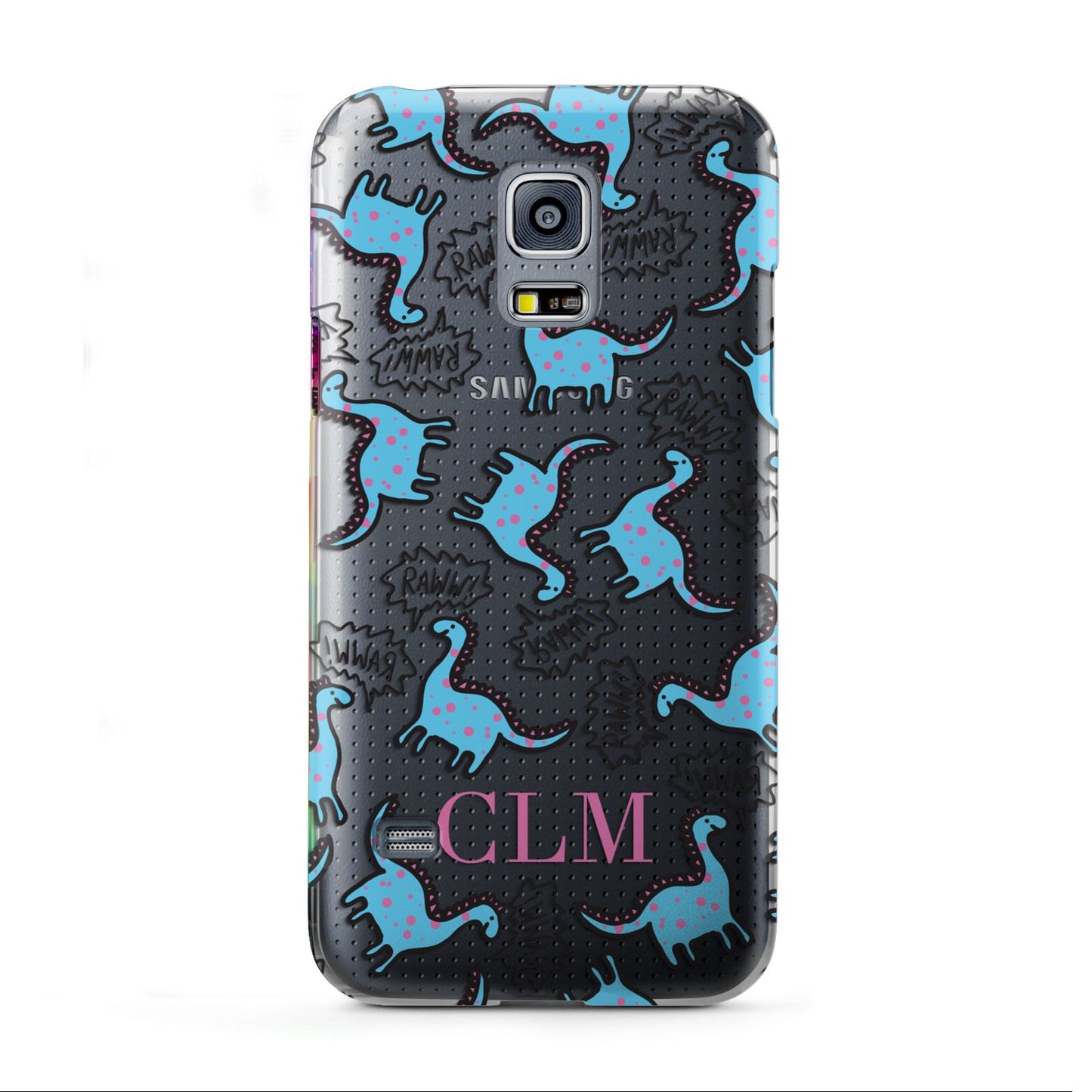 Personalised Dino Initials Clear Samsung Galaxy S5 Mini Case