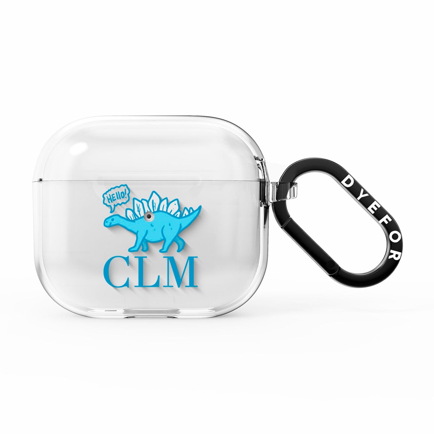 Personalised Dinosaur Initials AirPods Clear Case 3rd Gen
