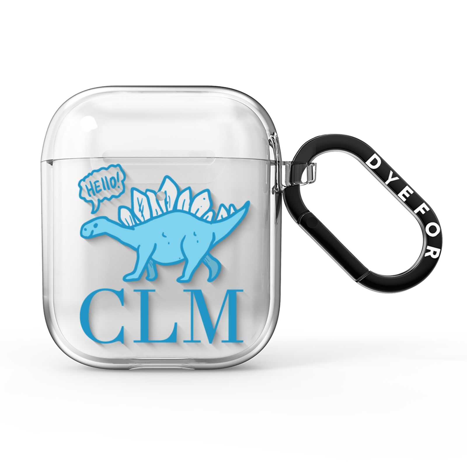 Personalised Dinosaur Initials AirPods Clear Case