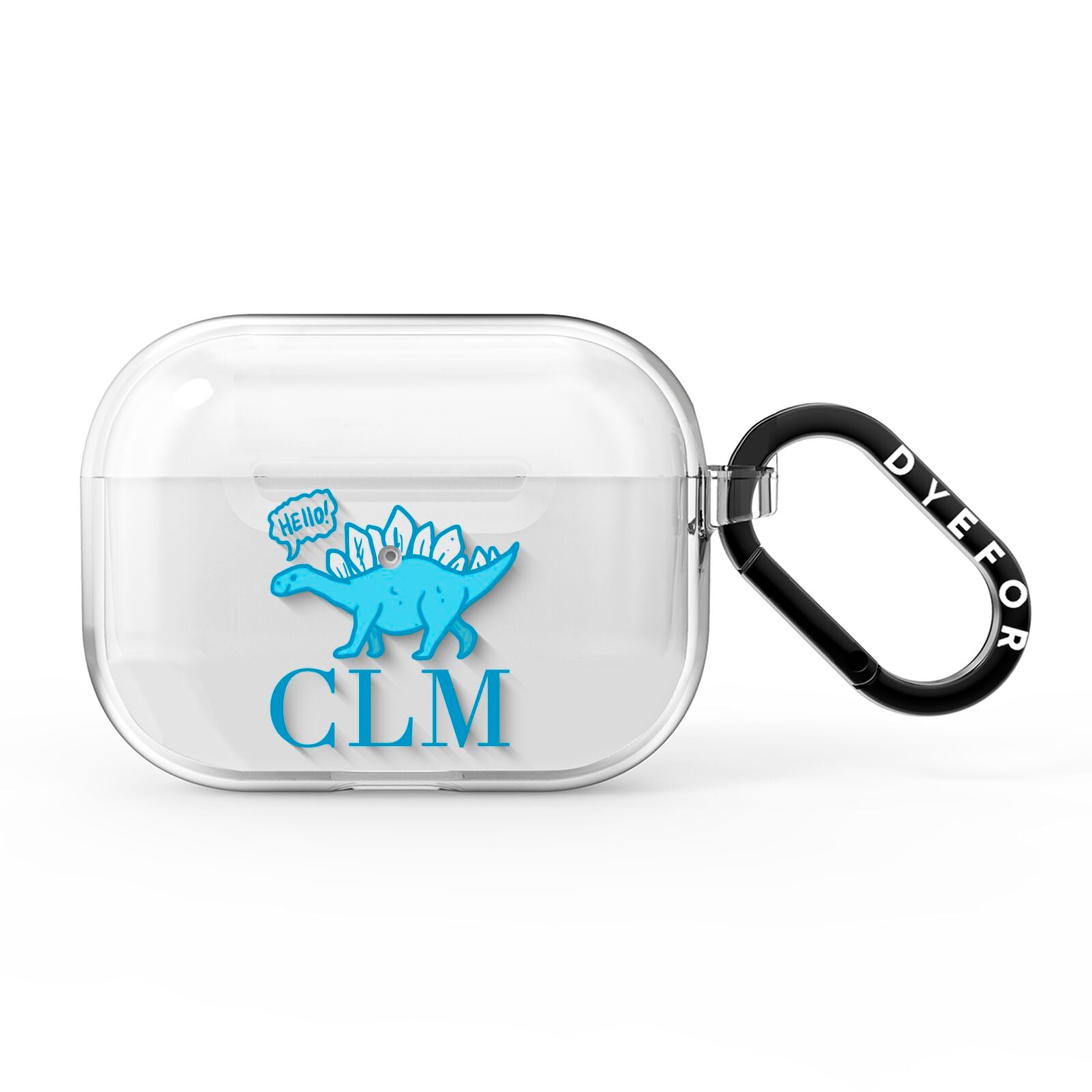 Personalised Dinosaur Initials AirPods Pro Clear Case
