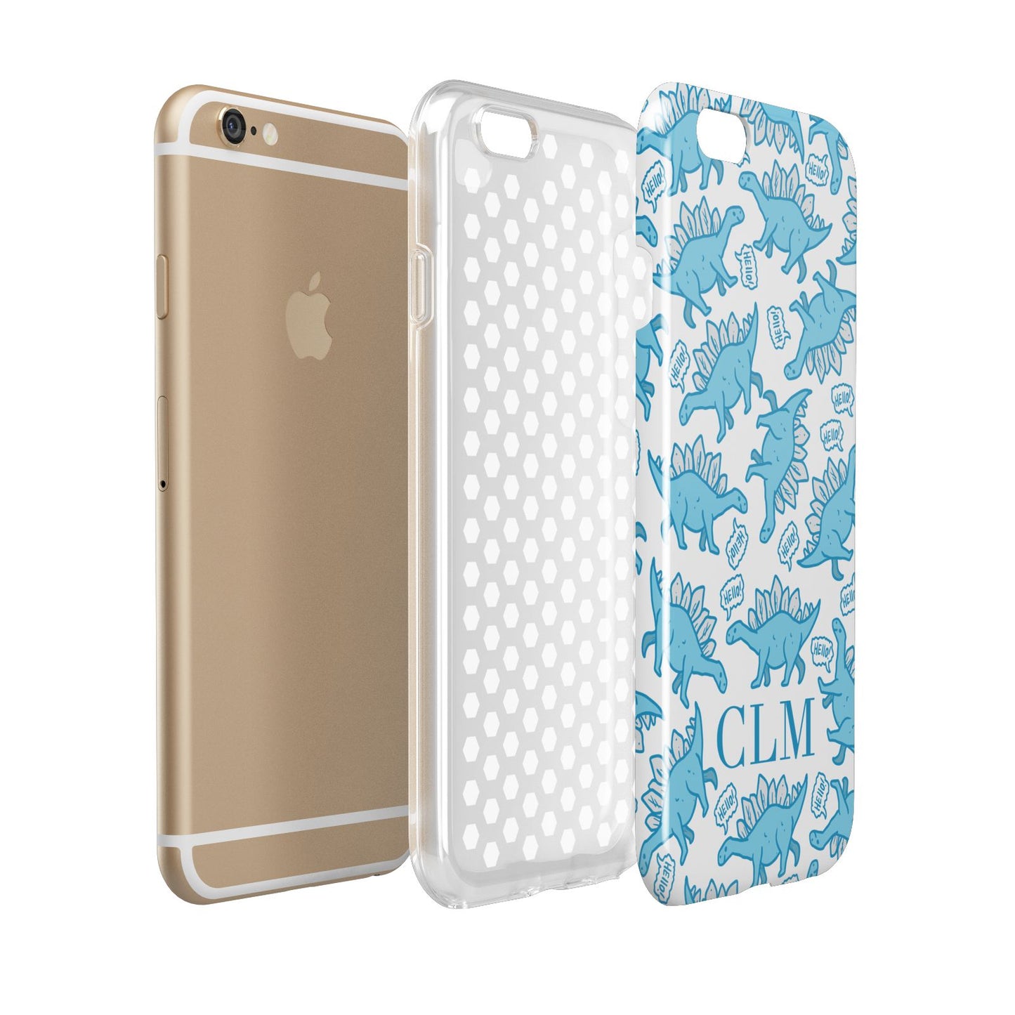 Personalised Dinosaur Initials Apple iPhone 6 3D Tough Case Expanded view