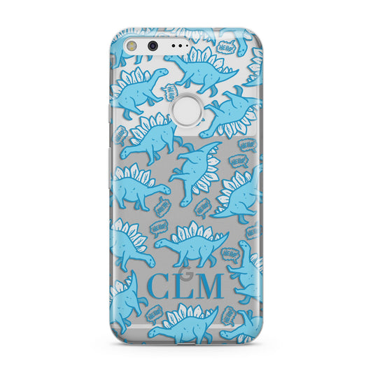 Personalised Dinosaur Initials Google Pixel Case