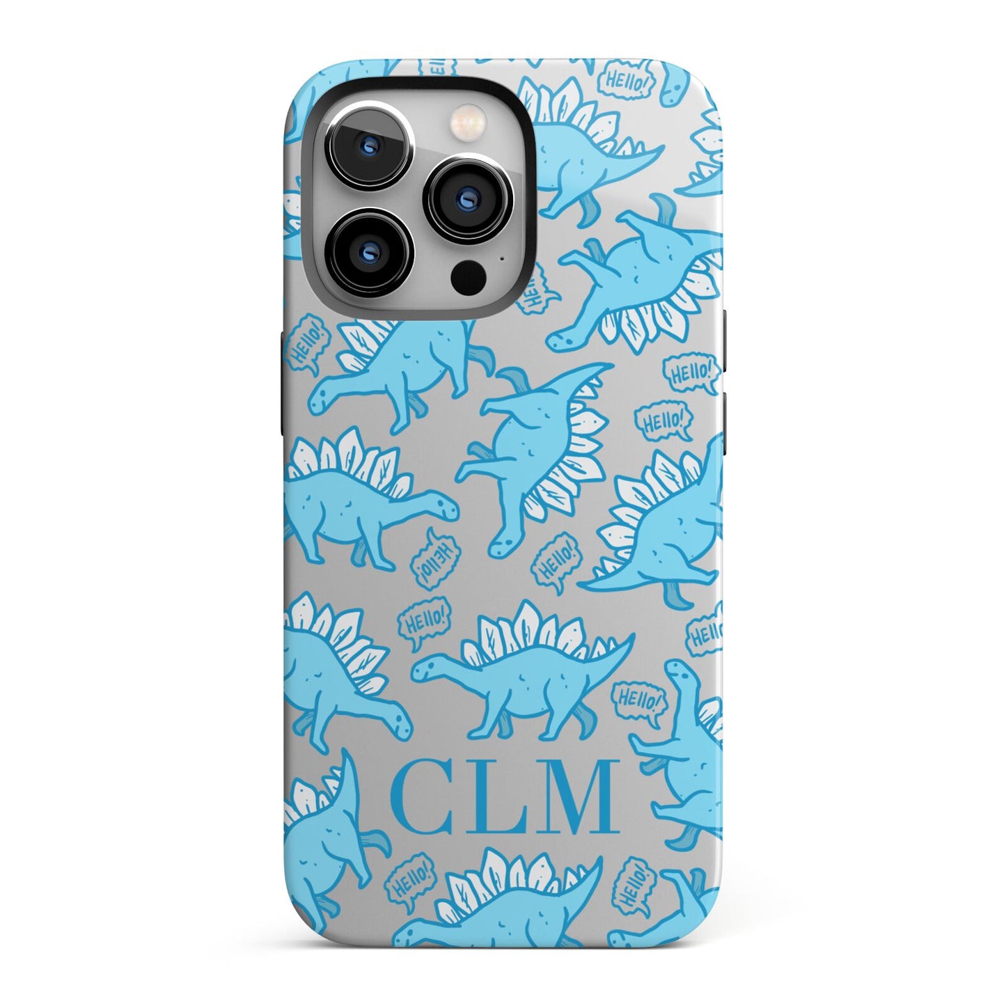Personalised Dinosaur Initials iPhone 13 Pro Full Wrap 3D Tough Case