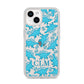 Personalised Dinosaur Initials iPhone 14 Clear Tough Case Starlight