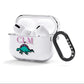 Personalised Dinosaur Monogrammed AirPods Clear Case 3rd Gen Side Image