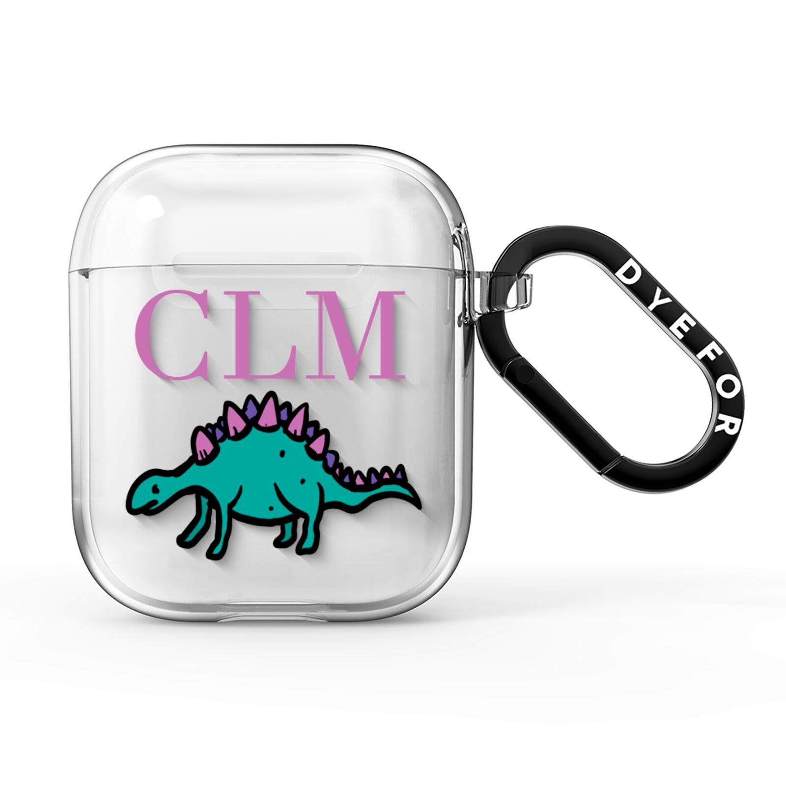 Personalised Dinosaur Monogrammed AirPods Clear Case