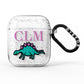 Personalised Dinosaur Monogrammed AirPods Glitter Case
