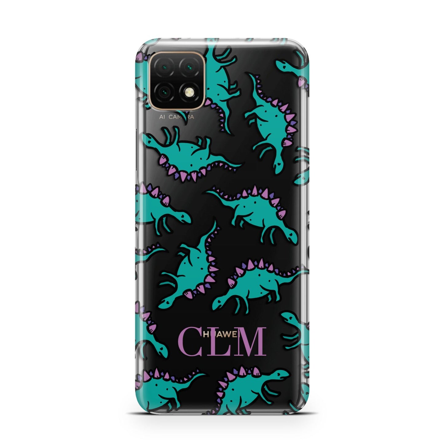 Personalised Dinosaur Monogrammed Huawei Enjoy 20 Phone Case