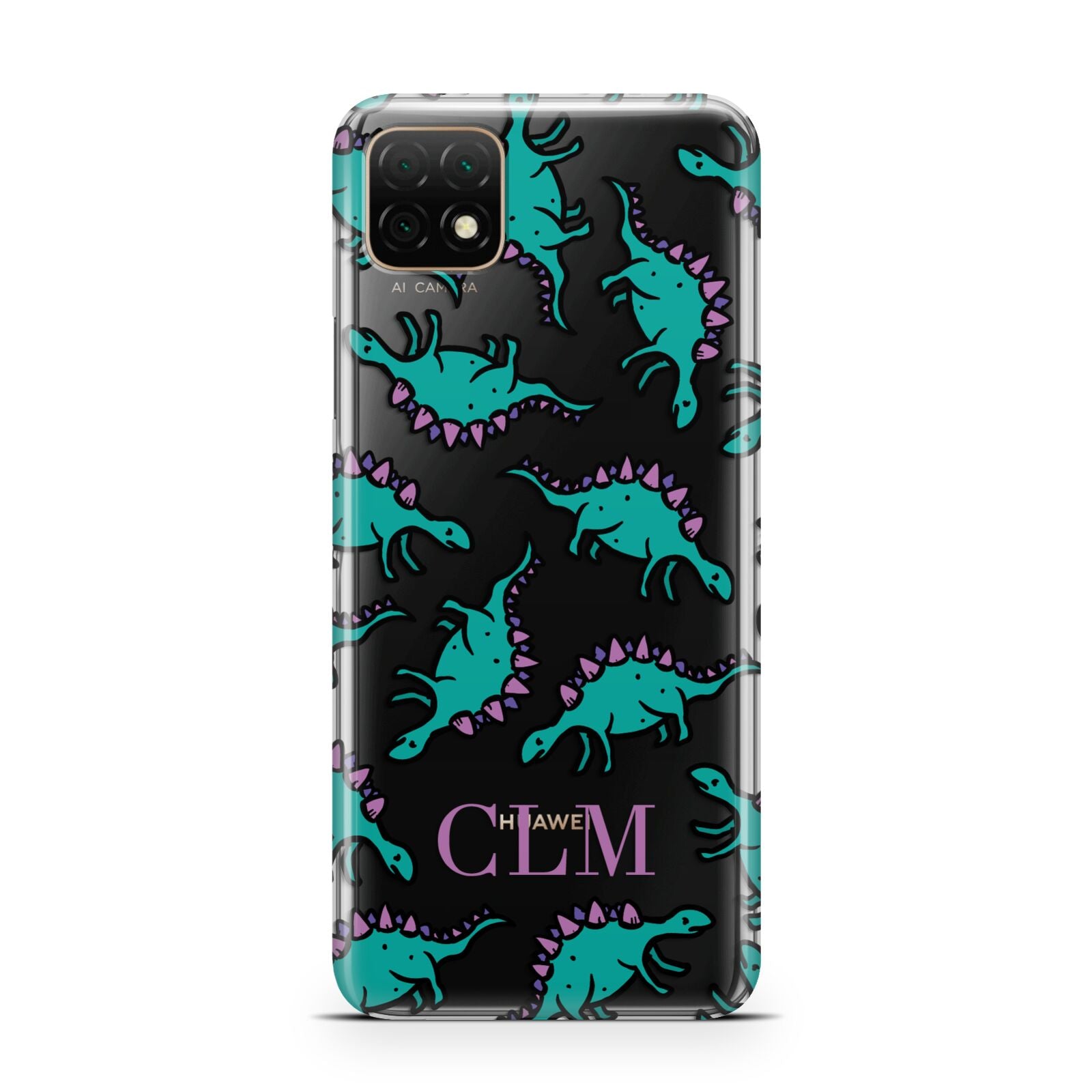 Personalised Dinosaur Monogrammed Huawei Enjoy 20 Phone Case