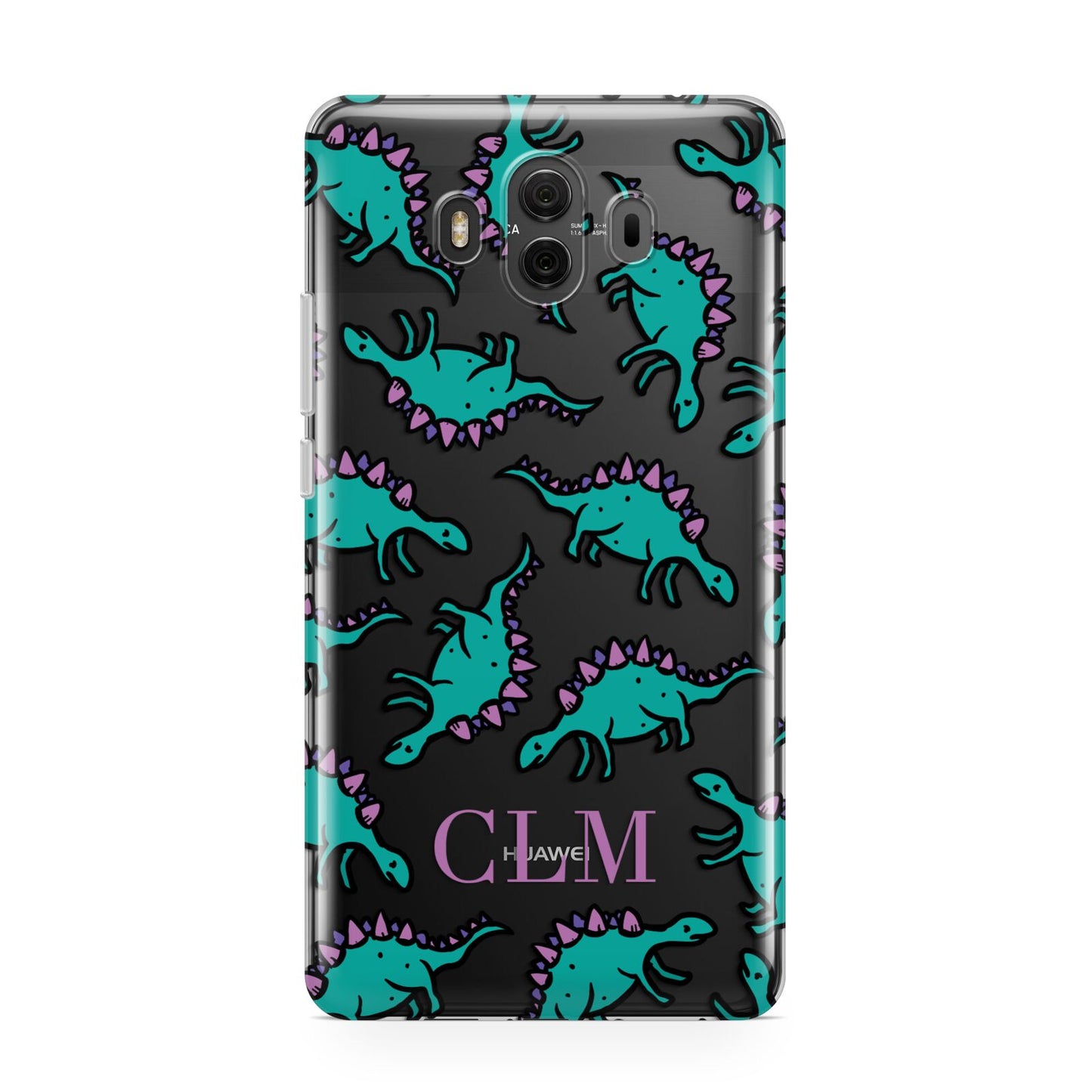 Personalised Dinosaur Monogrammed Huawei Mate 10 Protective Phone Case