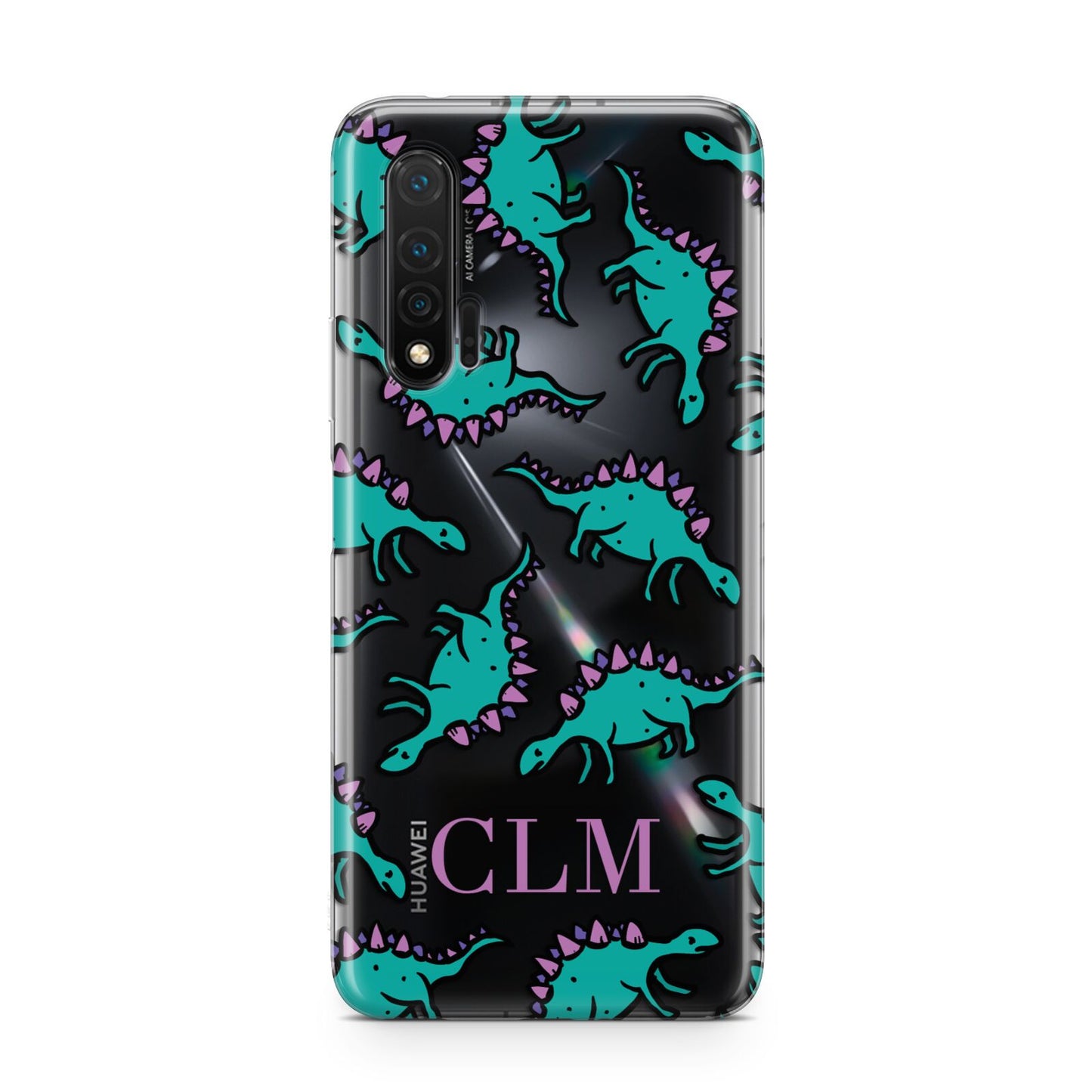 Personalised Dinosaur Monogrammed Huawei Nova 6 Phone Case