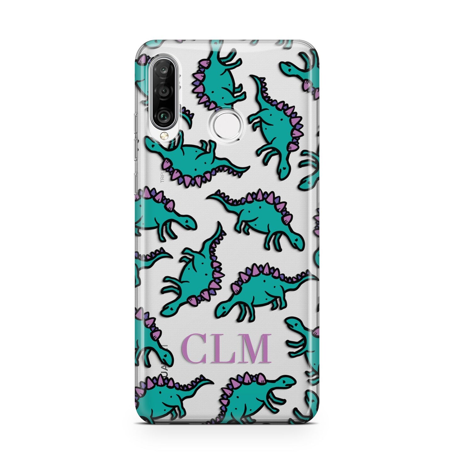 Personalised Dinosaur Monogrammed Huawei P30 Lite Phone Case