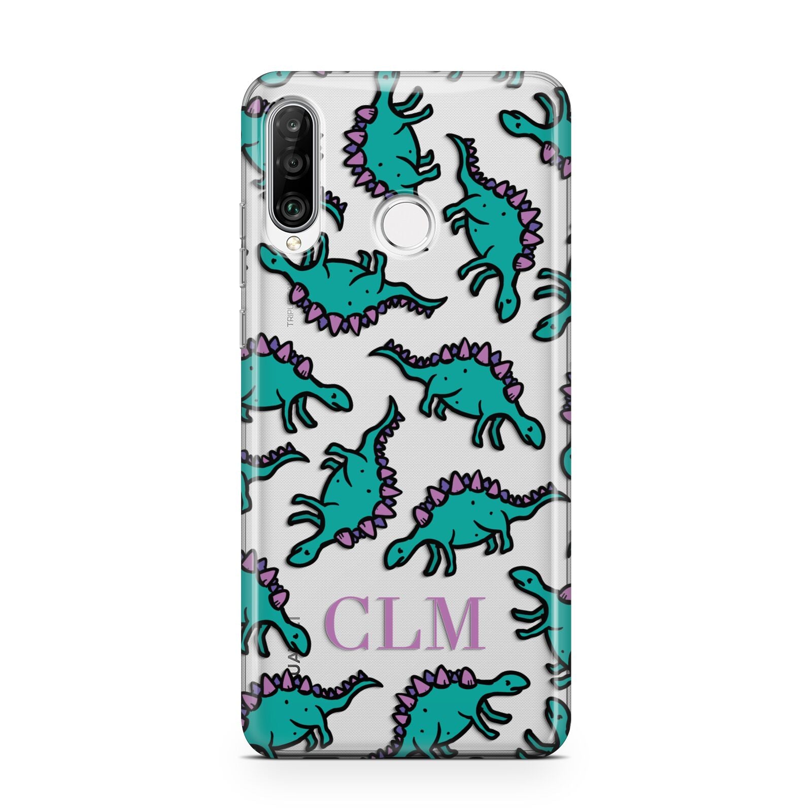 Personalised Dinosaur Monogrammed Huawei P30 Lite Phone Case