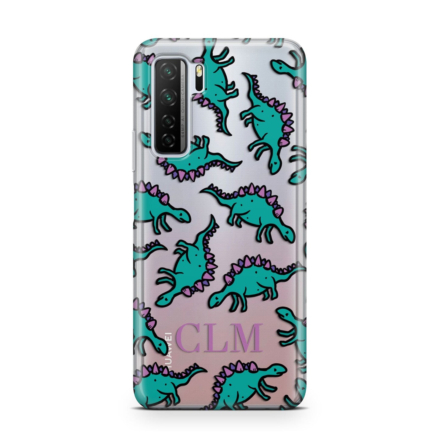 Personalised Dinosaur Monogrammed Huawei P40 Lite 5G Phone Case