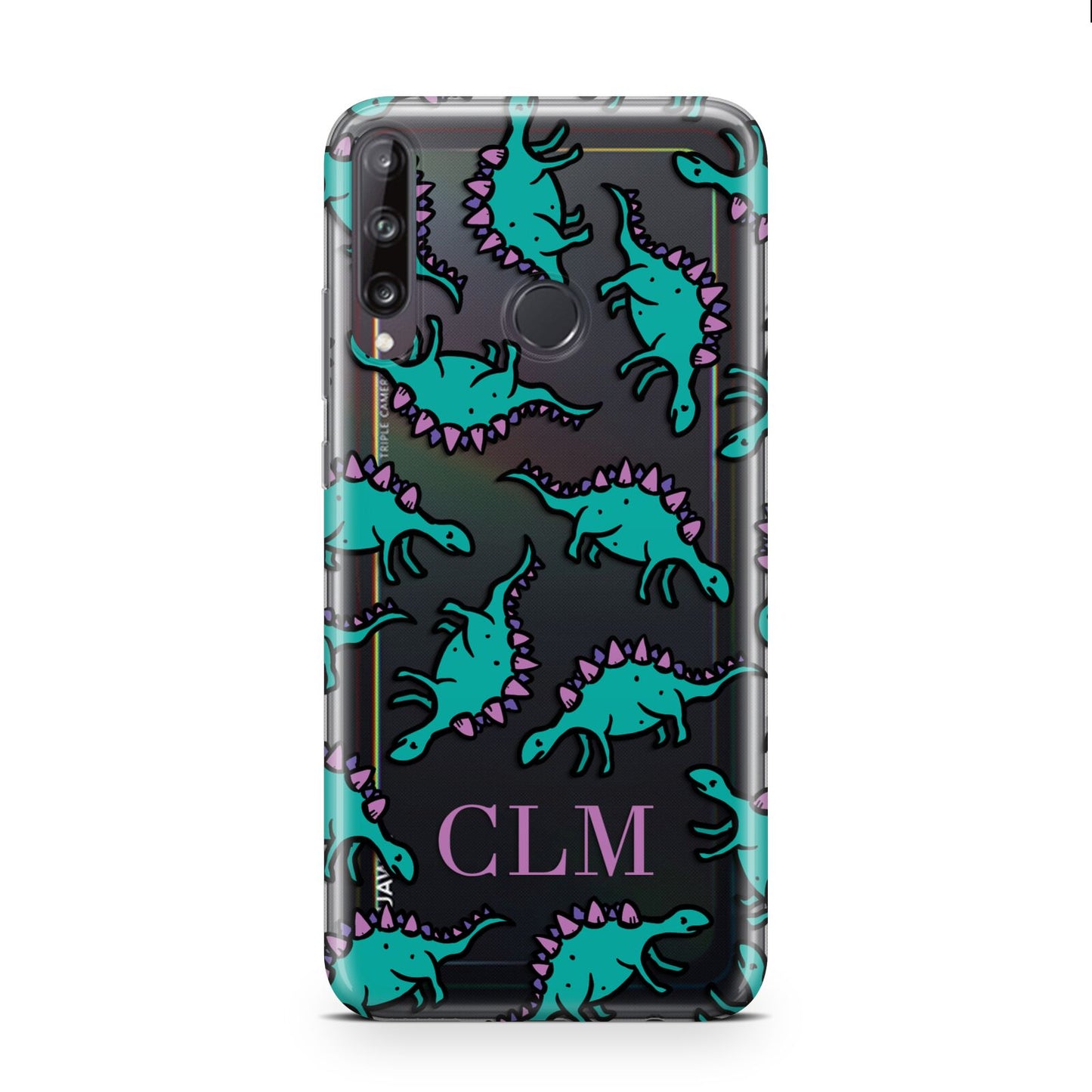 Personalised Dinosaur Monogrammed Huawei P40 Lite E Phone Case