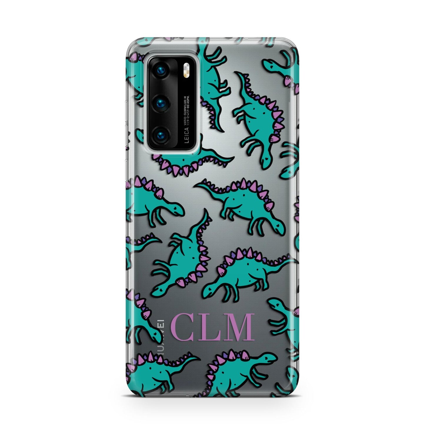 Personalised Dinosaur Monogrammed Huawei P40 Phone Case