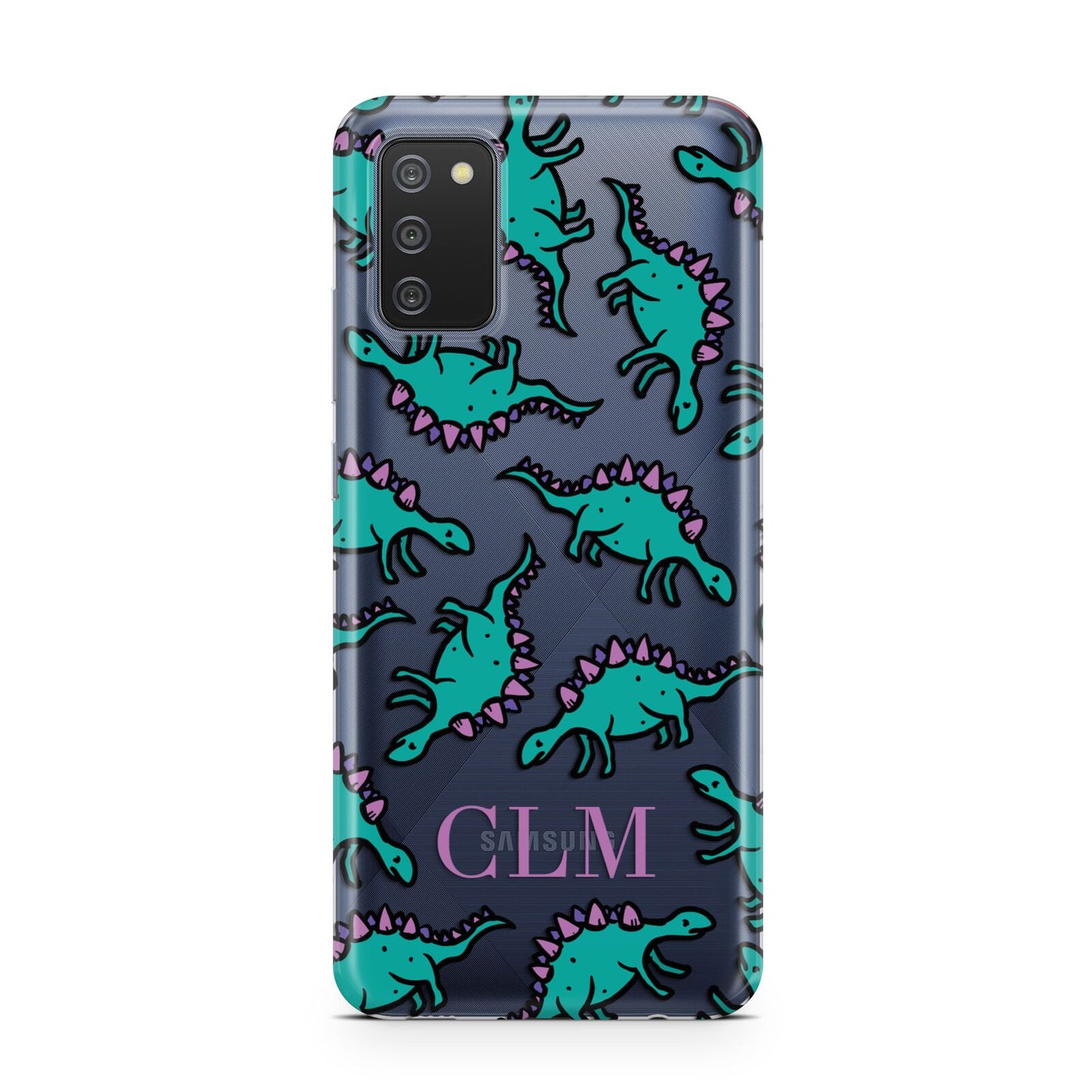 Personalised Dinosaur Monogrammed Samsung A02s Case