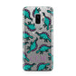 Personalised Dinosaur Monogrammed Samsung Galaxy S9 Plus Case on Silver phone