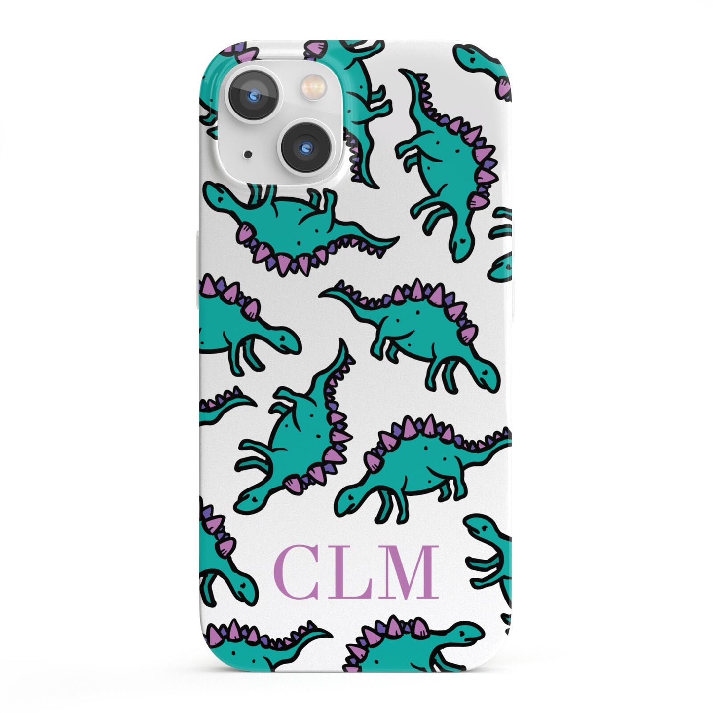 Personalised Dinosaur Monogrammed iPhone 13 Full Wrap 3D Snap Case
