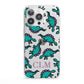 Personalised Dinosaur Monogrammed iPhone 13 Pro Clear Bumper Case