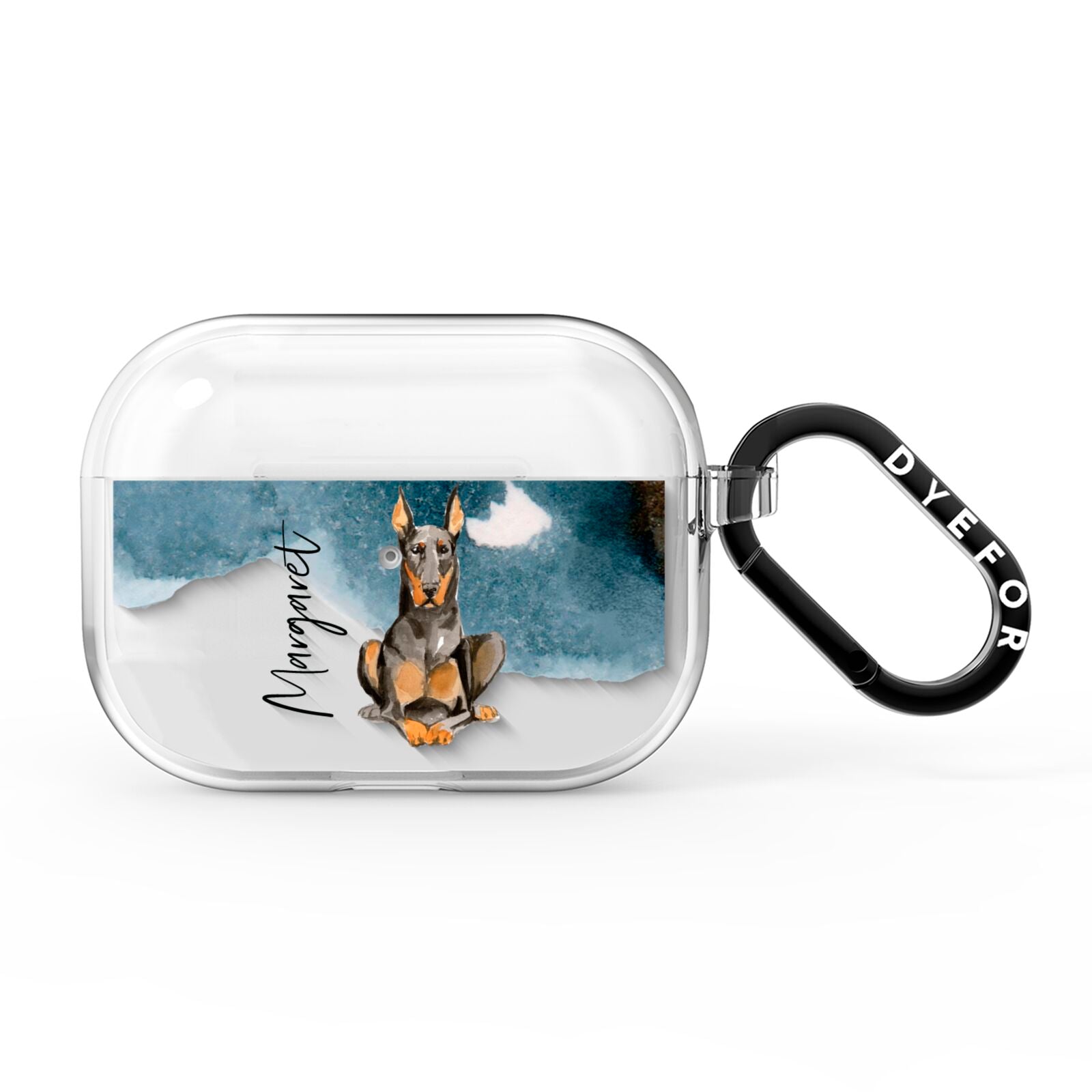 Personalised Doberman Dog AirPods Pro Clear Case