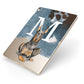 Personalised Doberman Dog Apple iPad Case on Gold iPad Side View