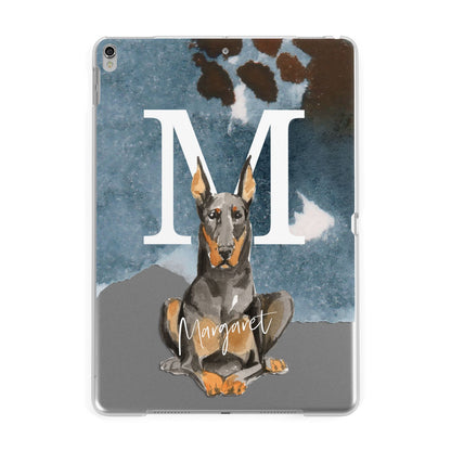 Personalised Doberman Dog Apple iPad Silver Case