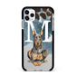Personalised Doberman Dog Apple iPhone 11 Pro Max in Silver with Black Impact Case