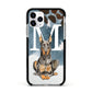 Personalised Doberman Dog Apple iPhone 11 Pro in Silver with Black Impact Case