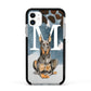 Personalised Doberman Dog Apple iPhone 11 in White with Black Impact Case